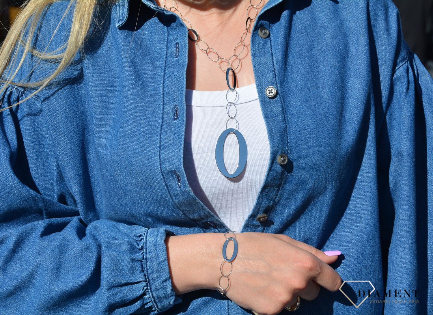 Naszyjnik srebrny ogniwka owalne Dall'Acqua C RM 17987s (2).JPG